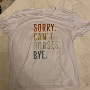 White Graphic Tee with Color Block Text